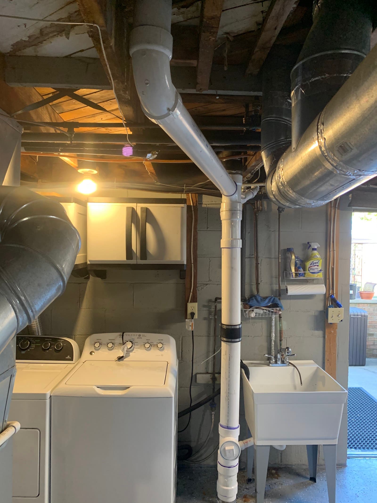 Basement main stack and venting run